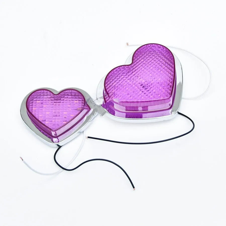 Heart-shaped 12V LED auto fender sidelight in multiple colour options