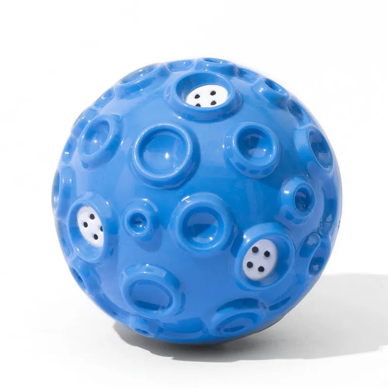 Coloured natural rubber dog toy ball with a bumpy texture for aggressive chewers and teeth cleaning