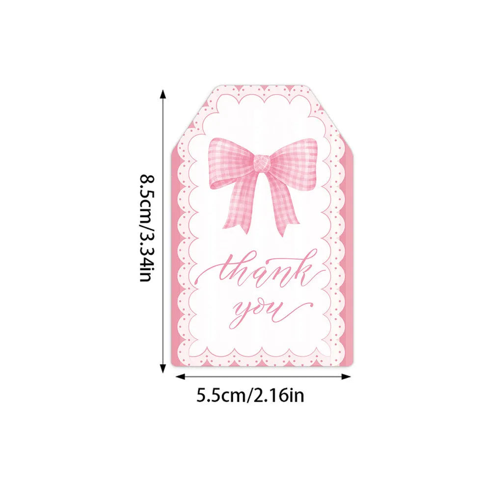 Birthday gift tags with bowknot decoration in three style variations including hemp rope ties