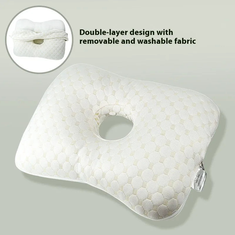 Single-hole ear pillow for salon use with detachable cover, shown in Boer Gray colour.