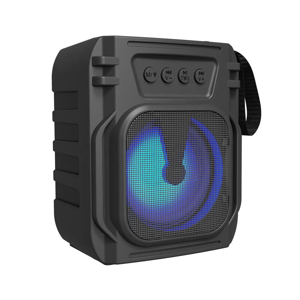 Portable Bluetooth speaker in 3107 colour with USB charging cable, dimensions 110x87x137mm