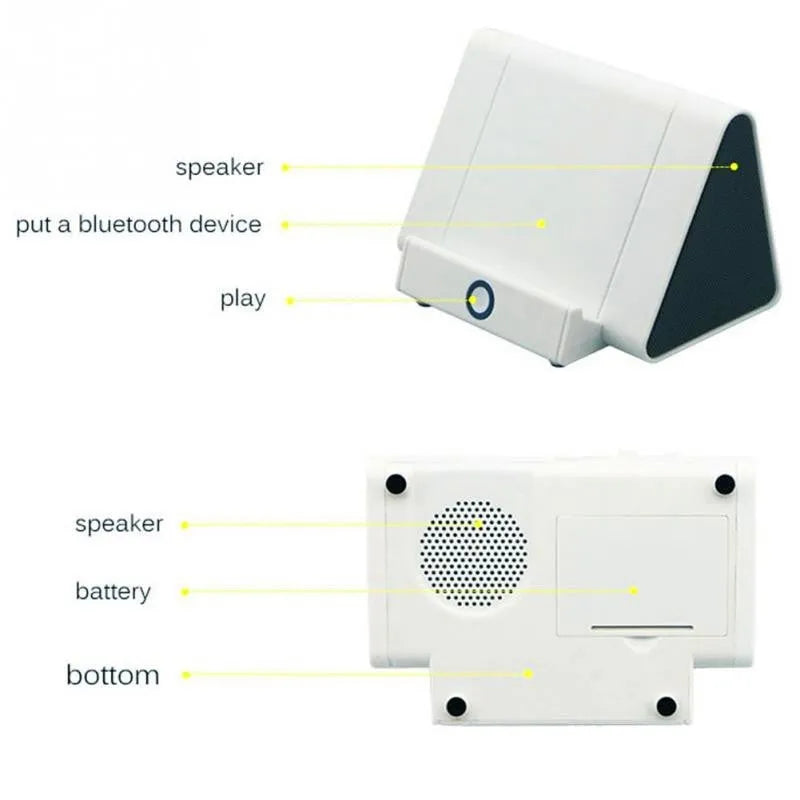 Wireless Bluetooth mini speakers in black or white colours with charging cable