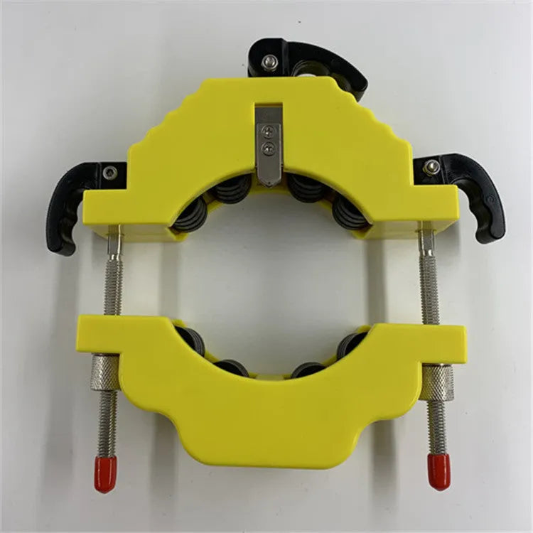 Yellow bottle cutter tool for cutting glass beer and wine bottles in DIY crafts