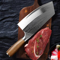 320mm stainless steel chef knife with forged 40cr13 steel blade on a kitchen counter
