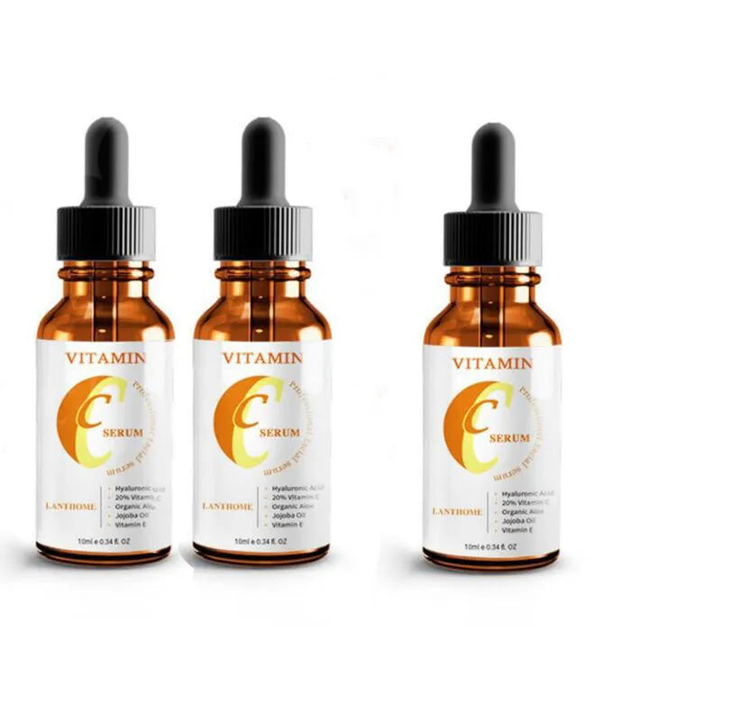 Bottle of vitamin C and hyaluronic acid facial serum, 10 ml net content.