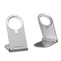 Silver vertical adjustable magnetic car phone mount for iPhone 12 series on a dashboard