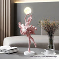 Art Girl modern USB night lamp in black gold, white, pink, or light blue resin finish.