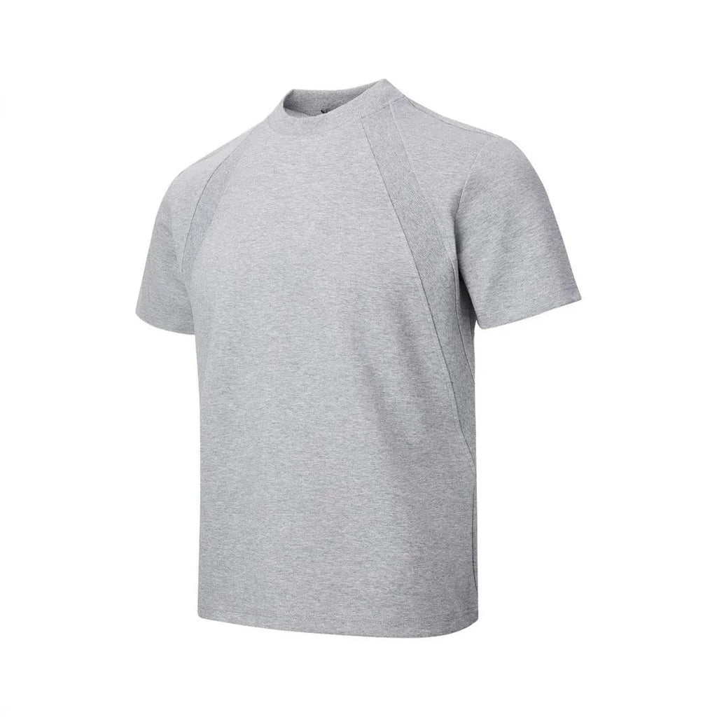 Women's loose fit short sleeve top with air layer stitching detail in polyester fabric