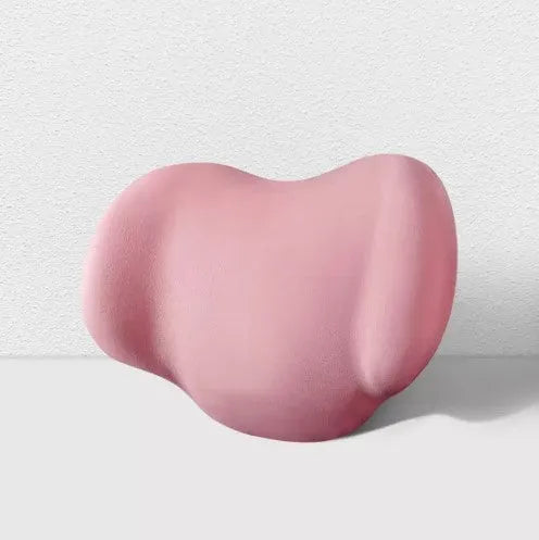 Memory cotton car headrest and back cushion set in black, green, grey, or pink colours.