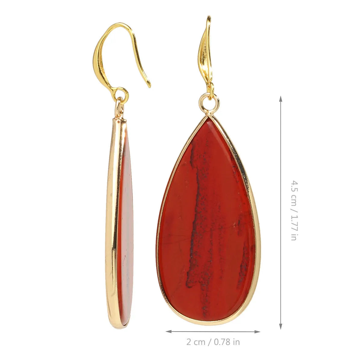Vintage long water drop stone earrings in five natural colours including pink crystal and amethyst
