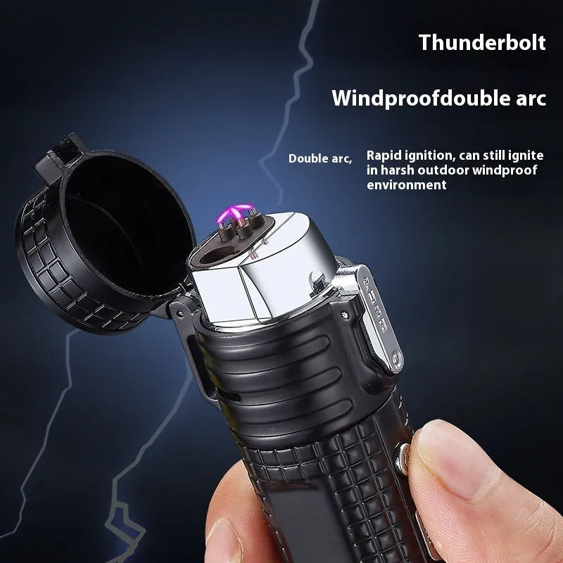 TH727 multi-function metal flashlight lighter in five colour options
