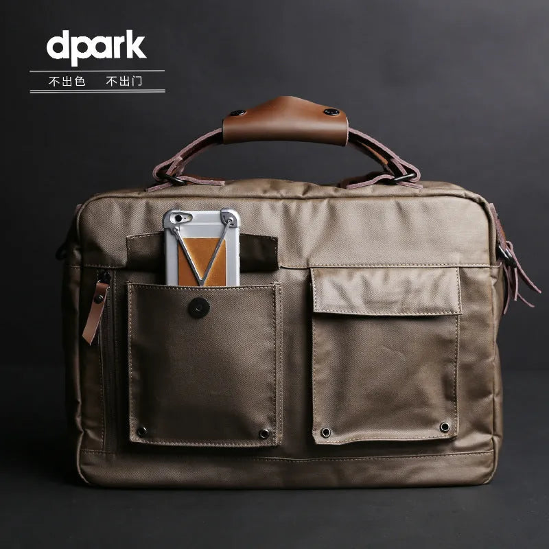 Dpark black single shoulder laptop bag for 14-inch or 15-inch business laptops
