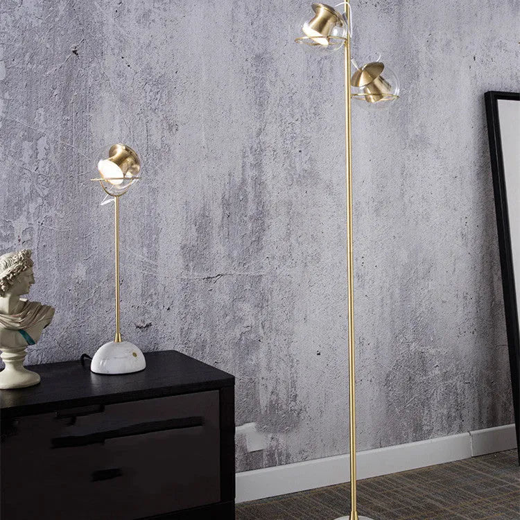 LED desk lamp with glass lampshade and touch switch dimming control