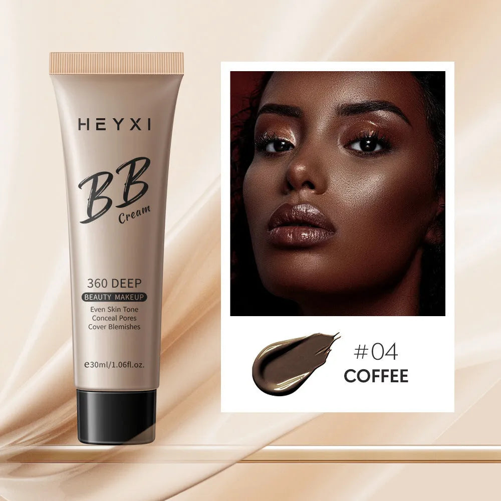 Waterproof BB cream foundation product in four colour shade options for sweat-resistant coverage