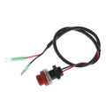 YAMAHA branded plastic emergency stop kill switch with coiled safety lanyard for outboard motors.