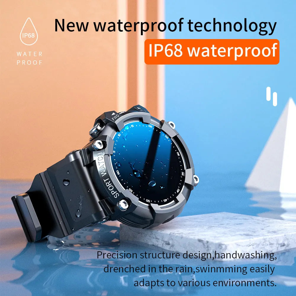 ATTACK 3 IP67 waterproof smart Bluetooth sports watch with round screen on wrist