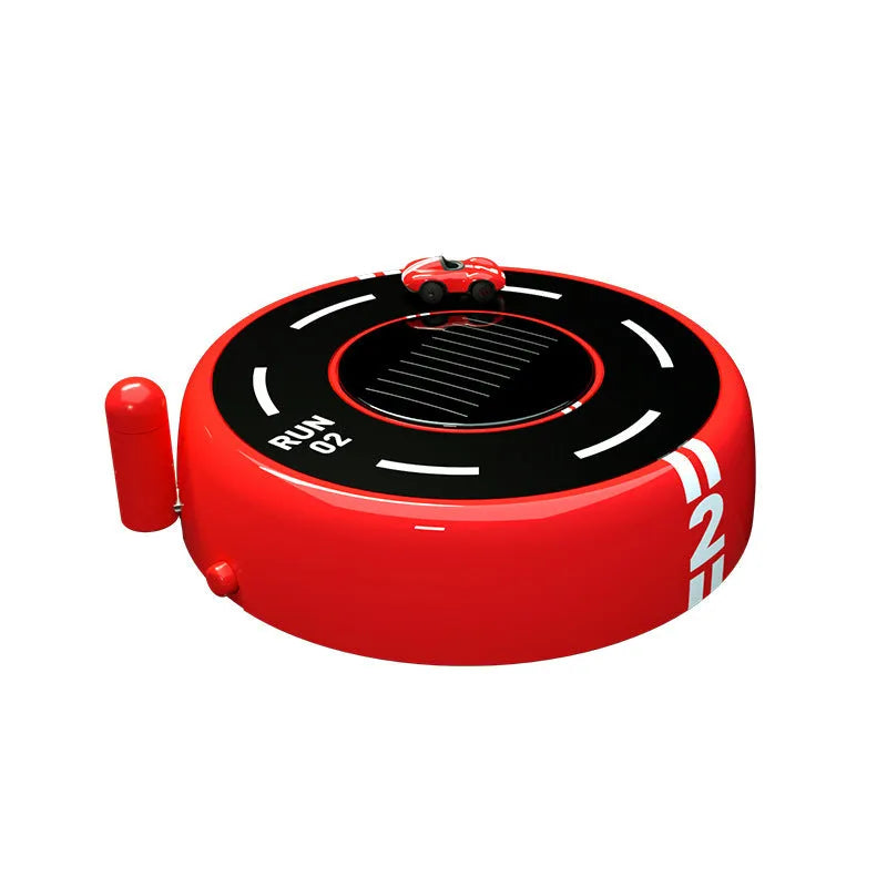 Round solar-powered car air freshener decoration in modern styling for vehicle interiors