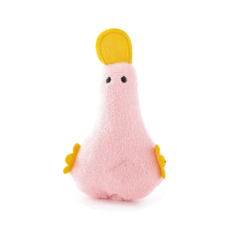 Colourful duck plush pet toy with catnip and squeaker for cats and small dogs