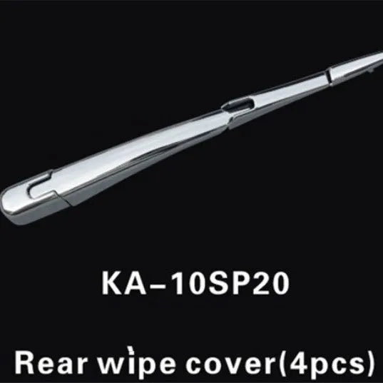 Set of four silvery ABS plastic rear window wiper cover trims for a 2010 Hyundai car.