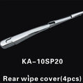 Set of four silvery ABS plastic rear window wiper cover trims for a 2010 Hyundai car.