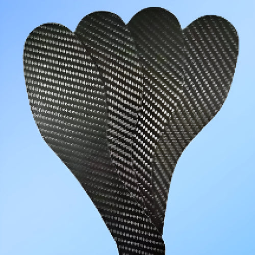 3K carbon fibre running insoles showing full palm design, available in black with three thickness options
