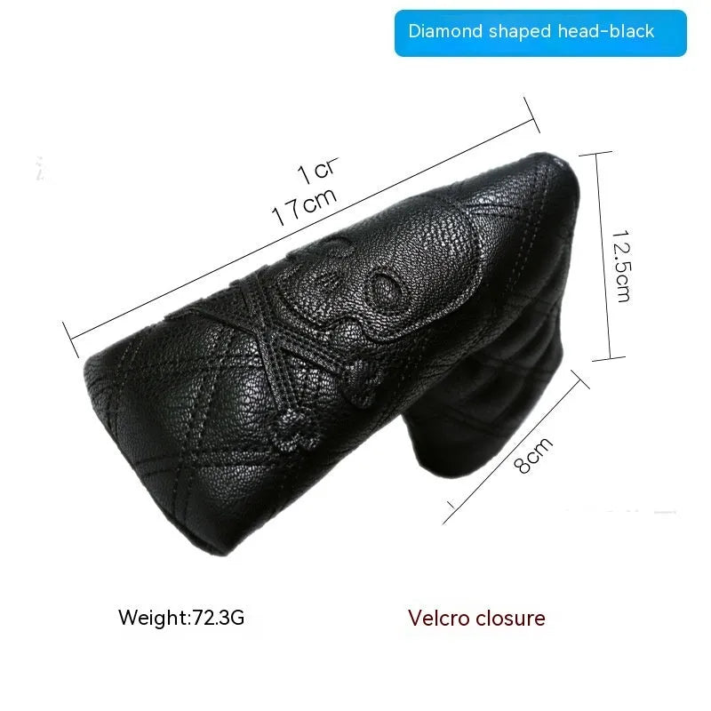 Golf putter sleeve with novelty design options for straight bar clubs