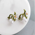 Alloy needle camellia flower earrings for women in sterling silver and coloured variations