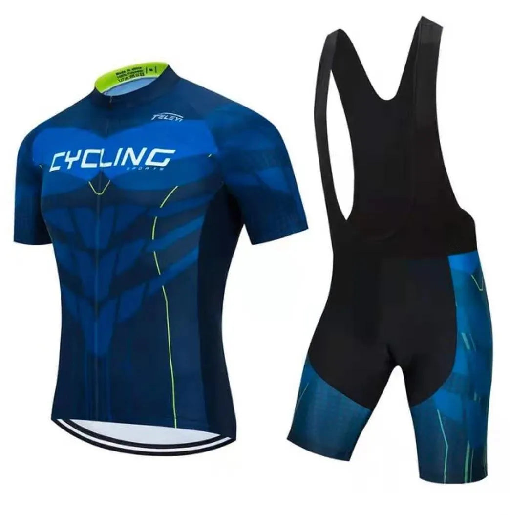 Men's and women's cycling jersey and pants set for summer biking in multiple colours