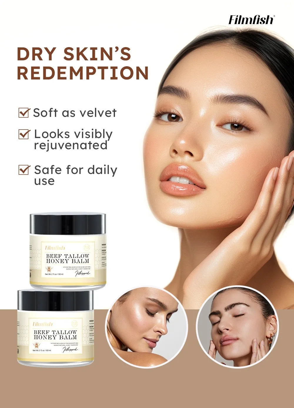 60ml honey moisturiser body cream in standard packaging for skin nourishment