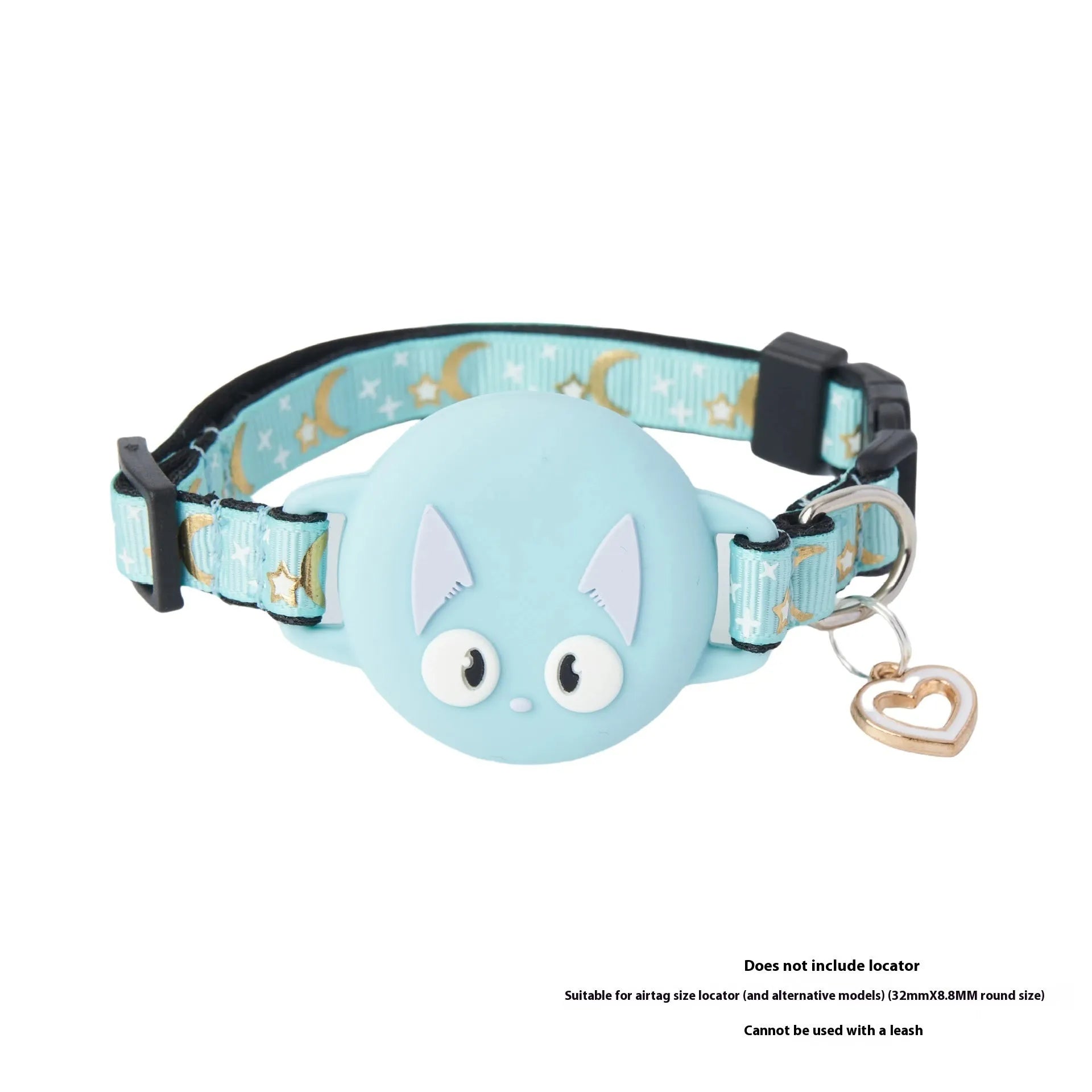 Plastic Apple AirTag protective case for attaching to a cat collar, shown in pink colour.
