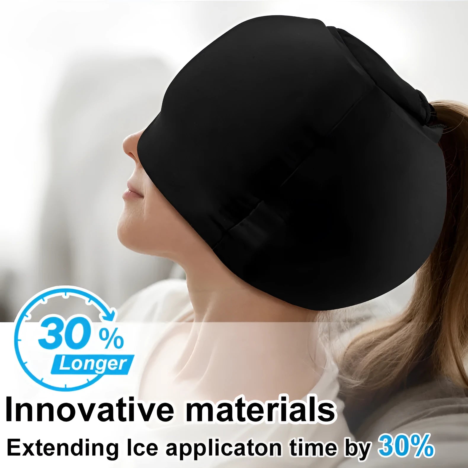 Simple solid colour cold compress cap for headache and fever relief