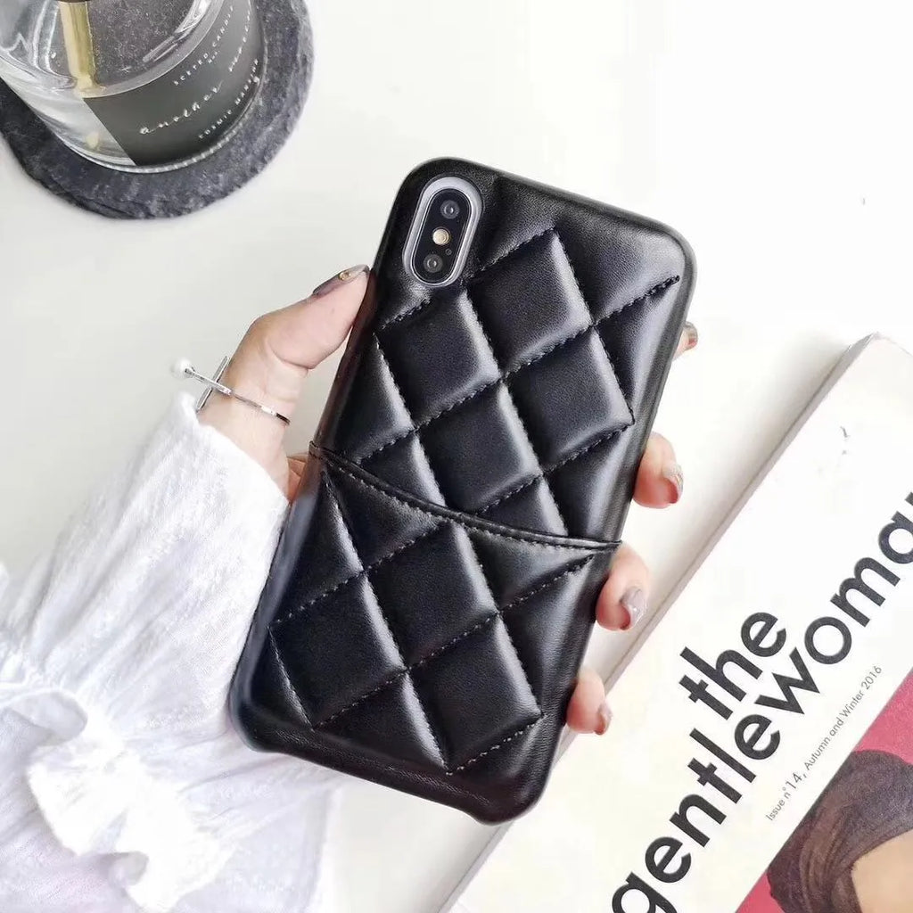 Genuine leather iPhone case in black, pink, or red, compatible with iPhone XS Max, XR, X, 8, and 6 models.