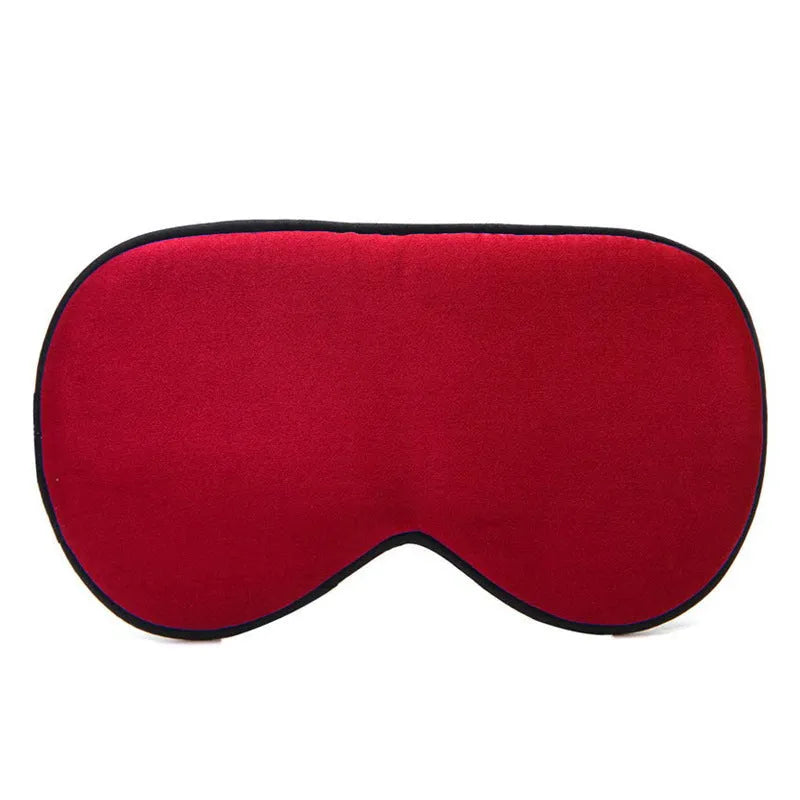 Double-sided mulberry silk sleep mask showing embroidered print in a selection of its 22 colour options.