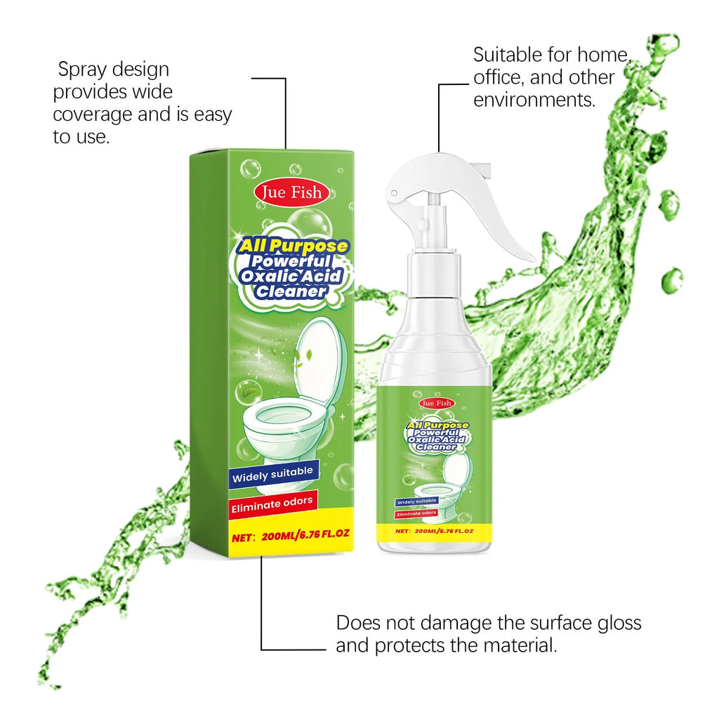 200ml plastic bottle of multi-functional household grease cleaning spray with oxalic acid formula