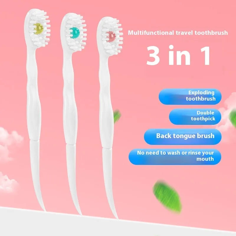 Box of disposable bead toothbrushes in assorted flavours for travel