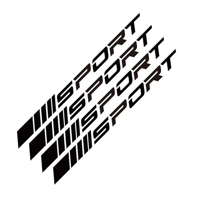 Black red white sports hollow pattern car rim stickers for alloy wheels and door handles