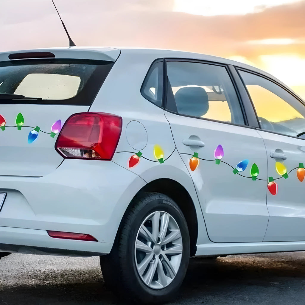 Christmas light bulb reflective magnetic stickers for car and refrigerator decoration
