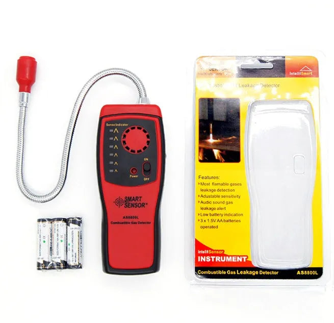AS8800L portable flammable gas detector with LED display and compact 160×66×31 mm design