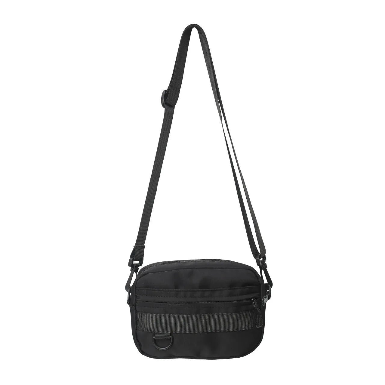 Men's street style messenger bag in solid colour with crossbody strap and sewing thread detailing