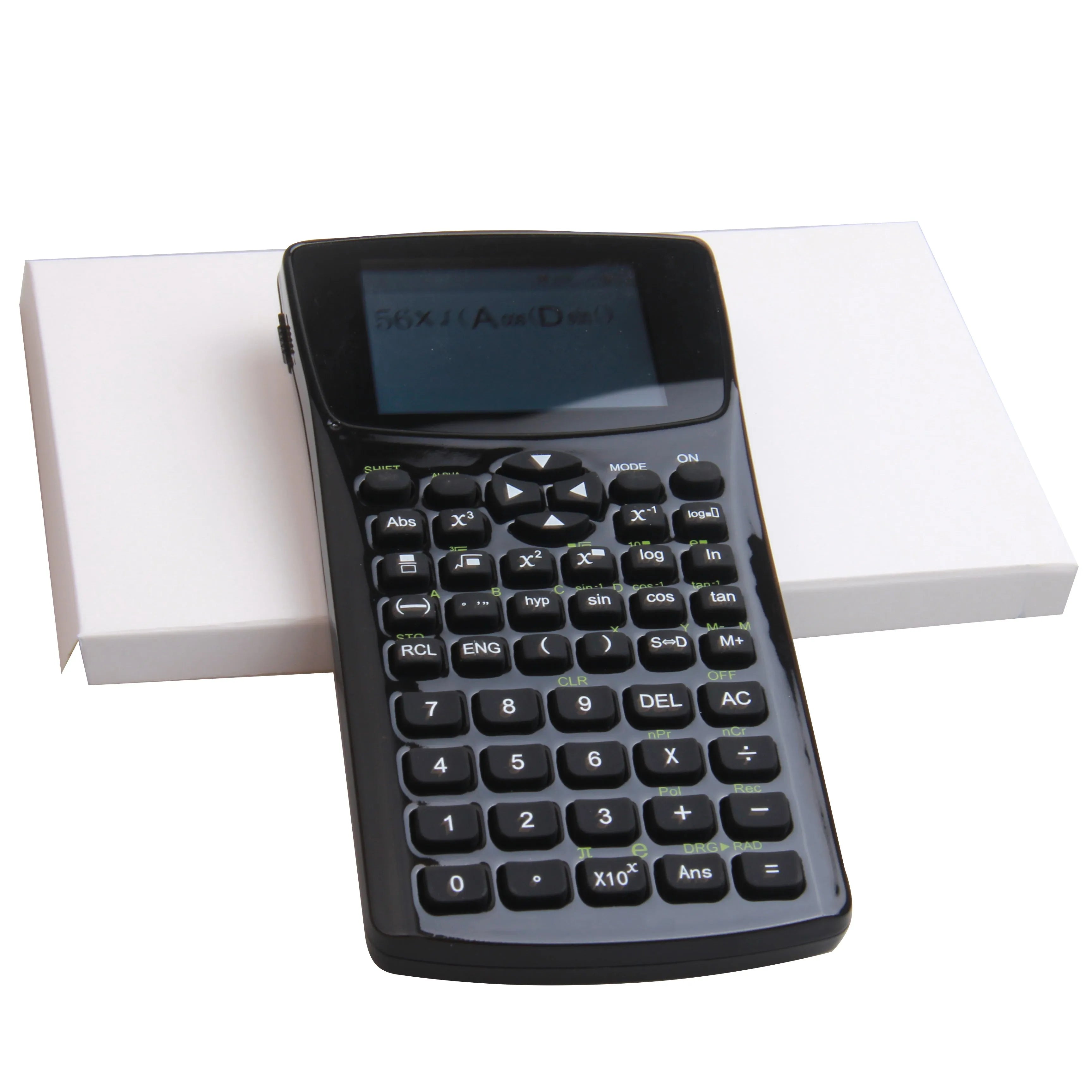 Black multifunctional e-book reader with a colour screen and adjustable strap showing language menu and media icons.