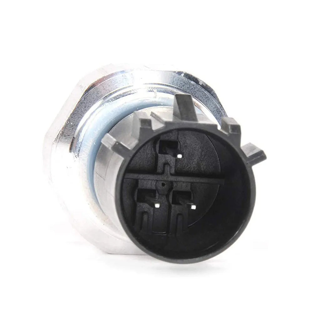 Silver automobile fuel pressure sensor with simple automotive design