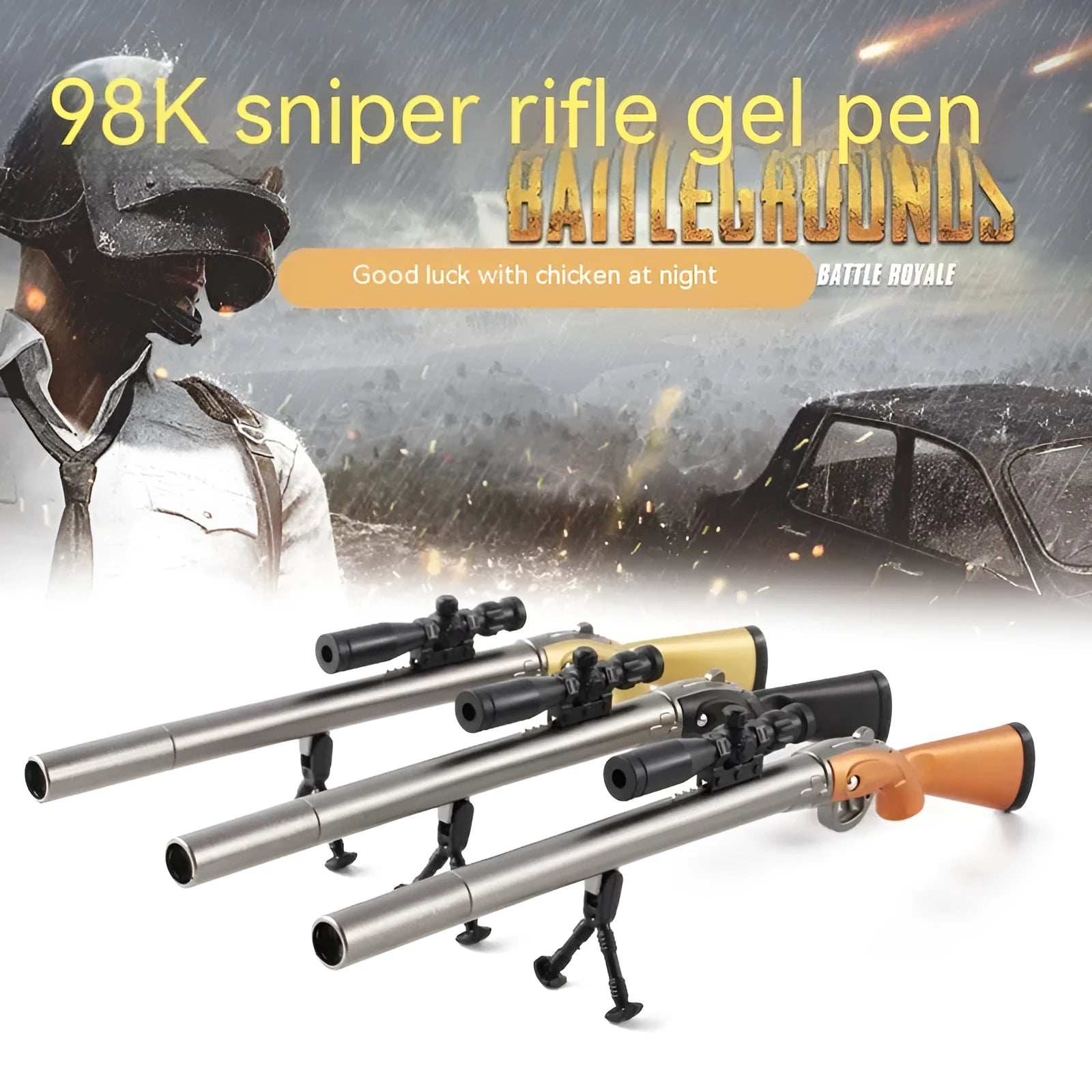Marvel eating chicken 98k sniper rifle creative modeling gel pen with detailed plastic construction