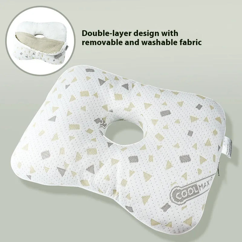 Single-hole ear pillow for salon use with detachable cover, shown in Boer Gray colour.