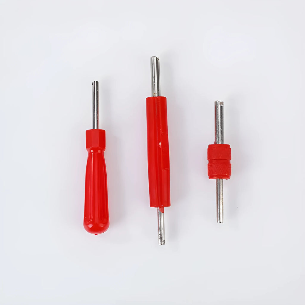 Single-head aluminium alloy twist valve wrench tool in one of three colour styles.