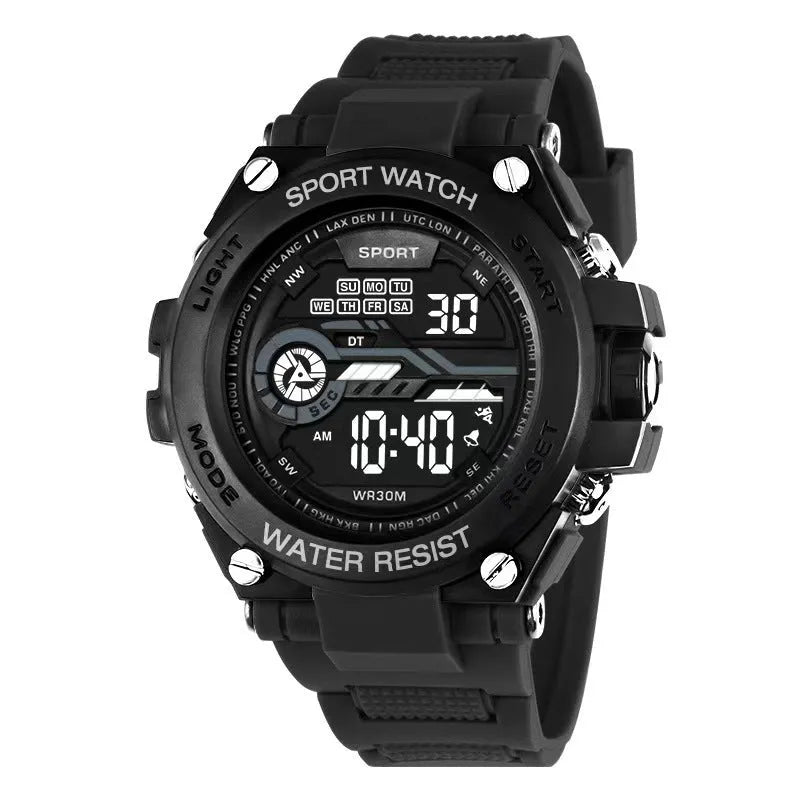 Electronic digital watch with LED display for teenagers in multiple colour options