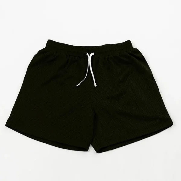 Men's mesh quick-drying shorts in black, ideal for running and fitness activities