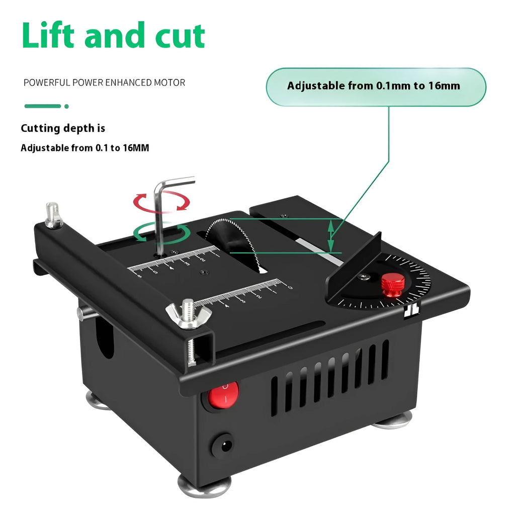Metal lithium ion micro household desktop saw body with Angle Package Five and US charger