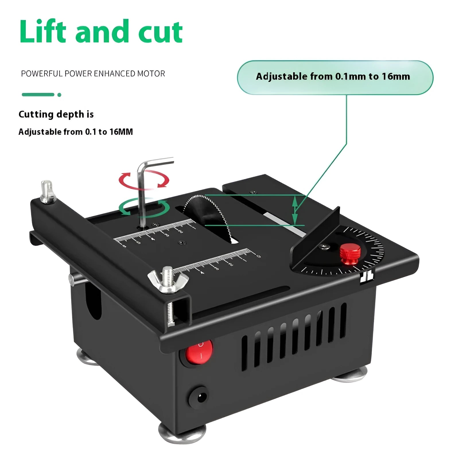 Metal lithium ion micro household desktop saw body with Angle Package Five and US charger