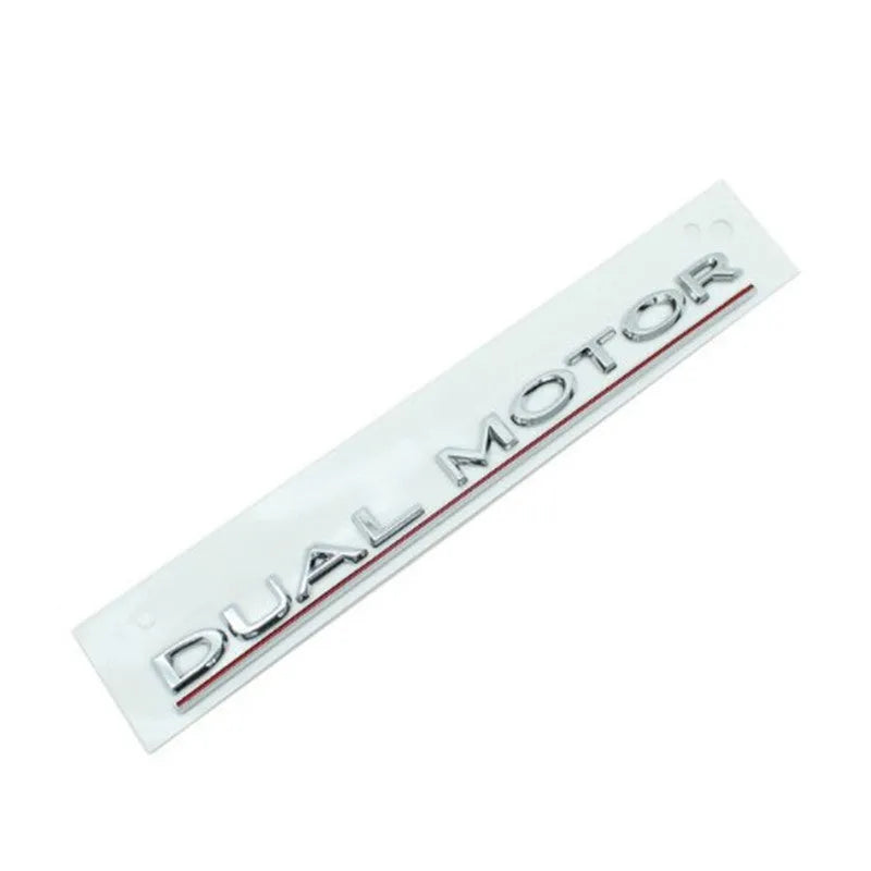 Tesla Model 3 performance bumper sticker in black or silver on white background
