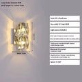 Crystal LED wall lamp with stainless steel frame in chrome finish showing tri-colour lighting